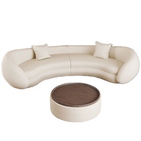 Sofá seccional minimalista de tela blanca con forma de media luna, sofá redondo moderno, sofá circular para vestíbulo de Hotel, sofá de Cachemira con forma especial