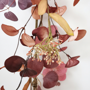 Guirnalda de <span class=keywords><strong>Hojas</strong></span> de <span class=keywords><strong>Eucalipto</strong></span> Otoñales y Bayas de Plástico, Decoración para Acción de Gracias y Navidad, Guirnalda de Flores de Plástico de 150 cm - Product Image 5
