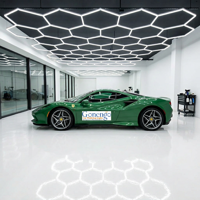 Showroom Excellence Beam Hexagon Ceiling Light 6500K High Lumen Aluminum OEM Service Screw Mount Ceiling for Car Exhibition