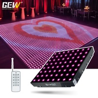 Tapis de danse LED numérique à pixels magnétiques sans fil RGB DMX avec télécommande GEVV 60x60cm pour mariage et fête