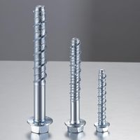 Vis d'ancrage à tête hexagonale en acier au carbone nickelé GLK pour béton, maçonnerie, brique, plâtre, métrique/pouce, grade 4.8-12.9 M1-M10