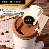 Bouteille isotherme intelligente et écologique avec affichage de la température LED, tasse à café, gobelet en acier inoxydable 316, mug isotherme portable, paille
