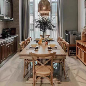 Silla de Banquete de Madera con Respaldo Cruzado, Estilo Clásico de Granja, Económica y Duradera <span class=keywords><strong>para</strong></span> Catering y Hoteles - Product Image 6