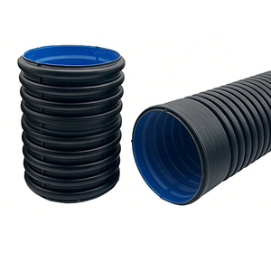 大口径Dn300mm 400mm 500mm SN8価格 HDPE二重壁コルゲートパイプ（排水用） - Product Image 1
