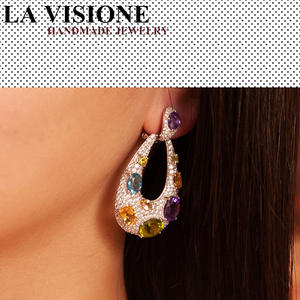 Boucles d'oreilles unisexes en silicone artisanal italien, style vintage français romantique, avec pendentif Tai Silver - Cadeau - Product Image 2