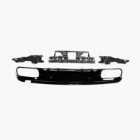 Diffuseur de pare-chocs arrière à quatre sorties en ABS noir pour Mercedes Benz Classe C C63 W205
