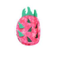 Pince à cheveux polyvalente en acétate motif pomme fraise, color block personnalisé, pour femme