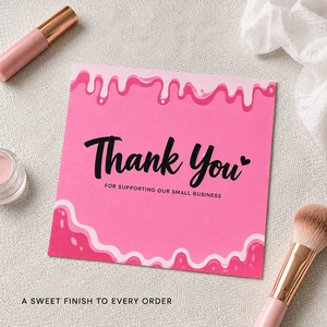 Cartes de remerciement mignonnes et tendance, impression recto-verso avec <span class=keywords><strong>code</strong></span> de bon de réduction et informations sur les réseaux sociaux pour l'emballage de la marque - Product Image 2