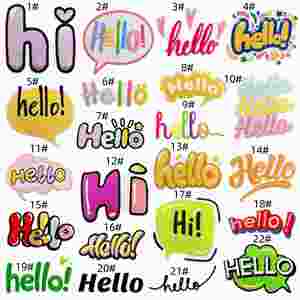 Patch brodé créatif thermocollant motif dessin animé Hello English pour sacs et vêtements - Product Image 6