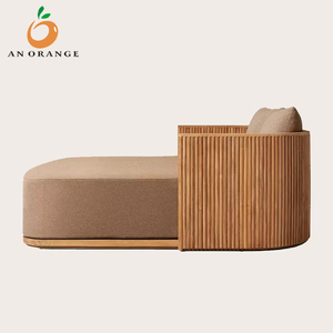 Lit double en teck de haute qualité pour hôtels, villas, jardins, chaise longue d'extérieur avec transats de piscine – Offre spéciale pour balcons et zones piscine - Product Image 4