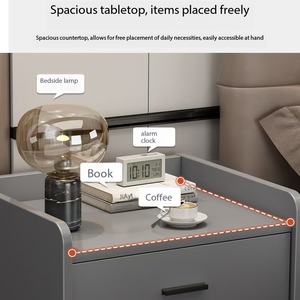 Mesitas de Noche Extensibles Modernas de Madera para Hotel y Hogar, Gabinetes de Almacenamiento Blancos, Muebles de Dormitorio Económicos - Product Image 5