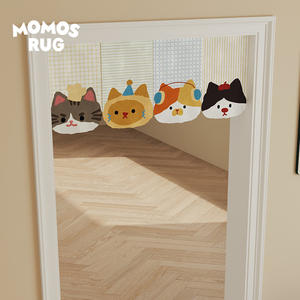 Cute Cat-Themed Fabric Door <b>Curtain</b> Korean Style Translucent Decorative Half-<b>Curtain</b> For Bedroom Study Dining Room - Product Image 4