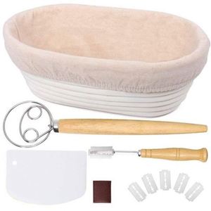 <b>Bread</b> Fermentation Basket Scraper Mixer Flour Maker Fixer <b>Knife</b> Oval Baking Tool-Baking Accessories Set for Kitchen Use - Product Image 1