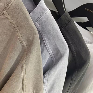 Yudi Bán Buôn Thời Trang Đường Phố Nặng Cơ Bản Cũ Rửa Batik Đôi Uốn Chắp Vá Rửa T-Shirt Ngắn Tay Áo - Product Image 4