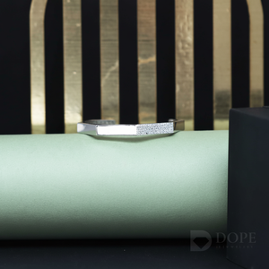 Adorable bracelet rigide en or blanc massif 18 carats avec des diamants cultivés en laboratoire pour hommes, plaqué or au design exclusif pour tous les lieux - Product Image 1