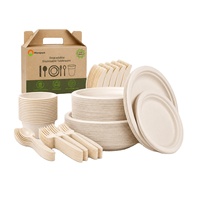 Assiette jetable de qualité commerciale en bagasse végétale pour la restauration, les traiteurs et les plats à emporter