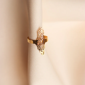 Inspire Jewelry 316L Acero inoxidable Palestina Mapa Anillo Chapado en oro Famoso poema palestino Compromiso al por mayor Joyería Islámica - Product Image 5