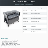Lit pour animaux de compagnie USMILEPET, lit double à hauteur réglable, pour chats et petits chiens jusqu'à 15 kg