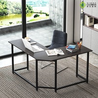 Bureau d'ordinateur ergonomique, noir en forme de L, bureau de jeu pc, Design moderne