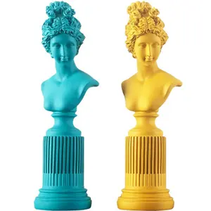 Estilo Europeu Home Indoor Art Escultura Display Decorações Branco Preto Resina Princesa Deusa Menina Figura Estátua