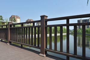 木製プラスチック手すりバルコニー川チャンネル屋外模造木製手すり風景公園フェンスメーカー供給 - Product Image 3