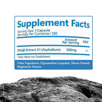 Precio al por mayor Shilajit cápsulas 2000mg fuerza Shilajit extracto suplemento promueve la inmunidad envejecimiento 120 tapas