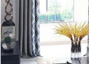 Nhà Máy Cung Cấp Vải Lanh Tự Nhiên In Màn Màu Xám Rèm Phong Cách Trừu Tượng Mới Nhất - Product Image 3