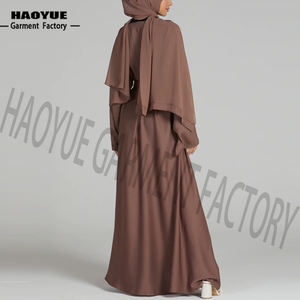 Produttore personalizzato di alta qualità Dubai elegante musulmano Casual marrone Maxi abito per le donne - Product Image 4