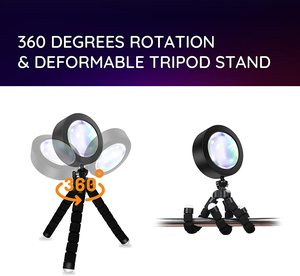 Lámpara de Proyección de Luz de Atardecer OEM con Soporte de Trípode, 360 Grados, Desmontable, Lámpara de Proyección USB con Efecto de Amanecer, Luces de Arcoíris - Product Image 3
