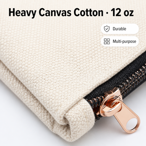 Custom Logo Canvas Zipper Pouch Reusable Fashion Portable Cosmetic Bag Printed <b>Handbag</b> for Travel Daily Use - Product Image 3