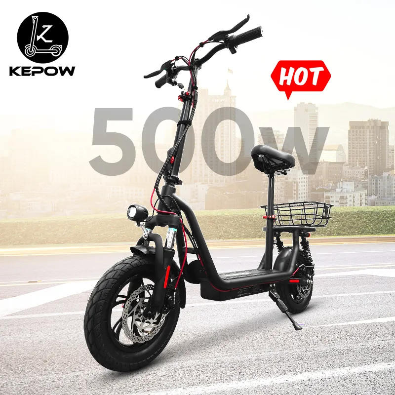 Usine chinoise de scooter électrique de haute qualité 500w à moteur puissant et réglable en hauteur V1 moto électrique pour adultes à grandes roues