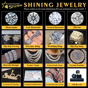 Collar de Hip Hop con Dijes Grandes de 25MM, Totalmente Cubierto de Diamantes VVS y Moissanita, Chapado en Oro sobre Plata 925, Cadena Cubana para Hombre - Product Image 6