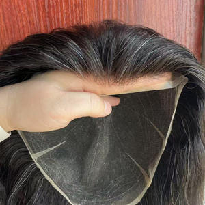 Haarprothese van topkwaliteit, Indiaas mensenhaar, fijn gelast, Zwitsers/Frans volledig kant, toupet, pruik voor mannen - Product Image 2