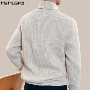 Custom Heavyweight Knit <b>Cardigan</b> <b>Men</b> Cream Double Breasted <b>Shawl</b> Collar Streetwear <b>Men'S</b> Sweaters Manufacturers Bulk - Product Image 2