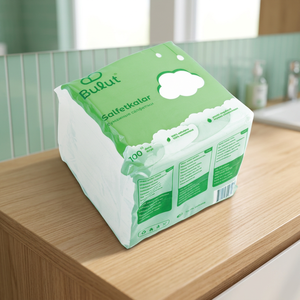 Serviettes en papier douces 1 pli Bulut 23x23 Blanc Arctique Style Sac 100x40pcs Usage Domestique Modèle 113 - Product Image 3