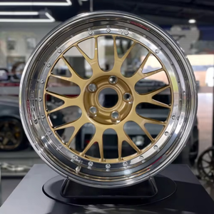 Jantes forgées sur mesure 2 pièces 17 18 19 20 21 22 pouces, finition or brossé, à déport profond, entraxes 5x114.3 5x120 5x130, pour <span class=keywords><strong>BBS</strong></span> BMW Porsche - Product Image 6