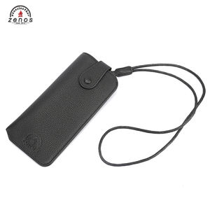 Étui à lunettes élégant en cuir véritable, portable, avec cordon de suspension, multifonctionnel, étui de rangement pour lunettes, manchons - Product Image 4