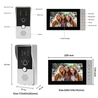4-Draht-Video-Türsprechanlage mit 7-Zoll-LCD-Bildschirm und wasserdichter Gegensprechanlage