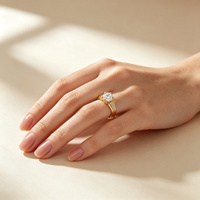 Bague en or massif 18 carats style Art Déco avec diamant de laboratoire 2 carats, inspirée de Hailey Bieber, collection de haute joaillerie, série Archives aux enchères