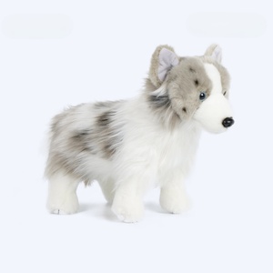 Peluche réaliste Berger australien, chien en peluche <span class=keywords><strong>Border</strong></span> <span class=keywords><strong>Collie</strong></span>, bleu merle, vente en <span class=keywords><strong>gros</strong></span>, usine personnalisée, OEM ODM - Product Image 1