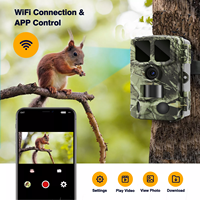 Caméra de chasse avec connexion Wi-Fi, contrôle par application, 48MP, 4K, vision nocturne, piège photo pour la faune.