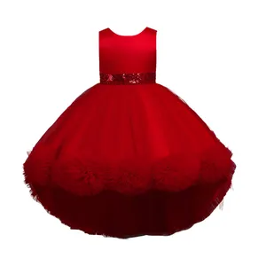 Best Seller 2023 Gaun Pesta Tulle untuk Anak Perempuan, Gaun Pesta Tulle Ekor Panjang Rendah Tinggi untuk Anak Perempuan DGLG-055