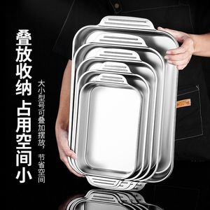 Bandeja Rectangular de Acero Inoxidable Grueso para Hornear, Apta para Uso Doméstico y Comercial, Apta para Lavavajillas - Product Image 1