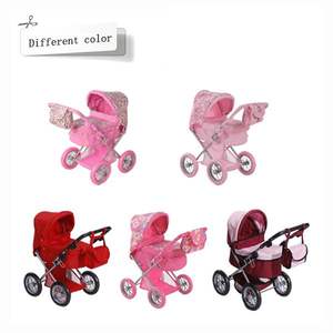 Vente en gros de landau OEM luxueux chariot de poupée en métal pour bébé porteur de poussette à poignée réglable jouets de jeu d'imitation - Product Image 1
