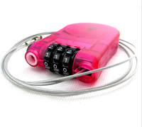 Candado de Cable de Acero Retráctil de 3 Dígitos, Candado de Combinación con Contraseña Ajustable para Equipaje, Mochila, Casco