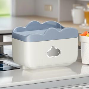 Boîte à mouchoirs murale en forme de nuage, organisateur de rangement étanche pour salle de bain, dortoir, design rectangulaire, durable, pour la maison - Product Image 2