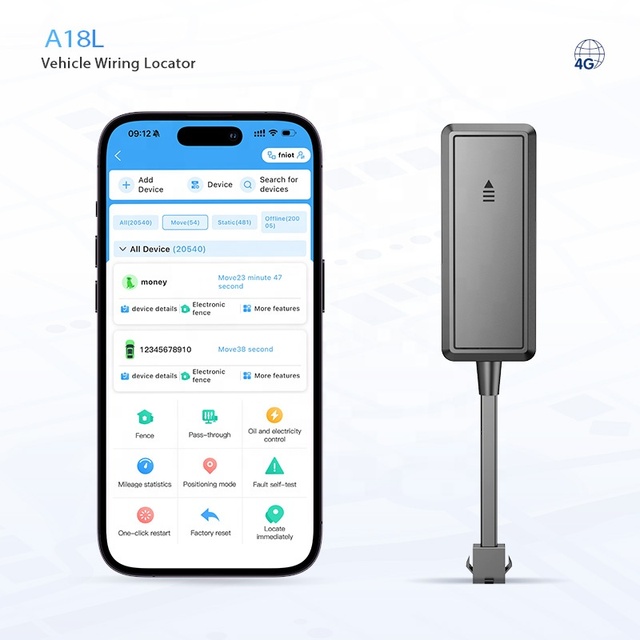 4G GPS Car GPS Tracker for Vehicles Real-time Locator with SOS & Fuel Cutoff Tracking Via GSM/GPRS/SMS and Mobile APPs