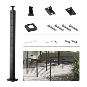 DIY Interior Black Aluminum Accessories &amp; Aluminum Stair <strong>Rails</strong> Cable <strong>Deck</strong> Railing System - Product Image 1