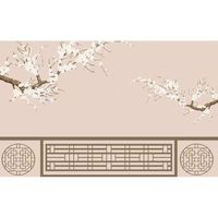 Papier peint mural style néo-chinois à motifs floraux et oiseaux, fleurs de prunier, pour fond de télévision, chambre à coucher, tissu mural