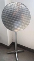 Table de bar réglable en aluminium, table haute de bistrot, table poseur, couleur argent